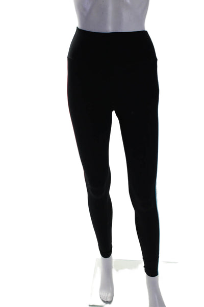 Splits59 Womens Stretch Striped Mid-Rise Activewear Leggings Black Sz XS