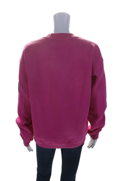 PE Nation Womens Cotton Long Sleeve Graphic Crewneck Sweatshirt Pink Size XS