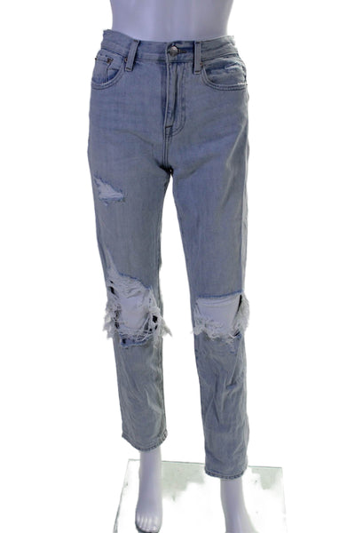 Pistola Womens Cotton Blend Distressed Mid-Rise Skinny Jeans Blue Size 24