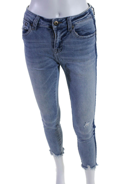 Pistola Women's Five Pockets Distress Medium Wash Skinny Denim Pants Size 27