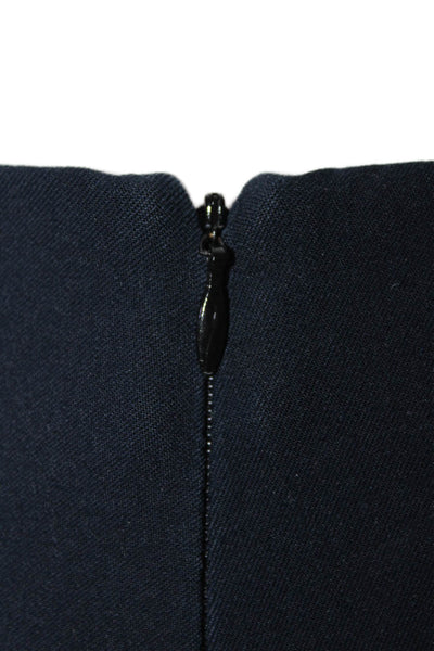 Rag & Bone Women's Hook Closure Flat Front Straight Leg Ankle Pants Blue Size 4