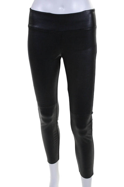 David Lerner Womens Faux Leather Pull On Leggings Black Size XS