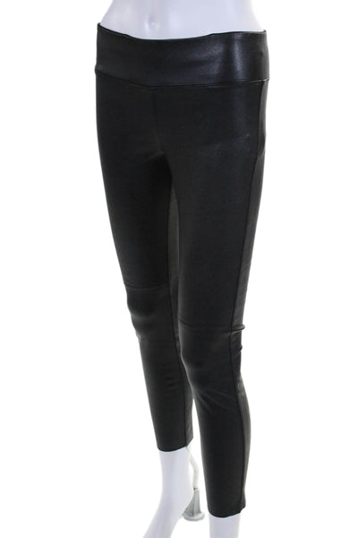 David Lerner Womens Faux Leather Pull On Leggings Black Size XS