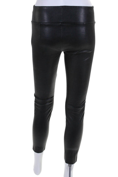 David Lerner Womens Faux Leather Pull On Leggings Black Size XS