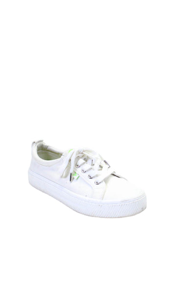 Cariuma Womens White Canvas Low Top Lace Up Fashion Sneakers Shoes Size 7