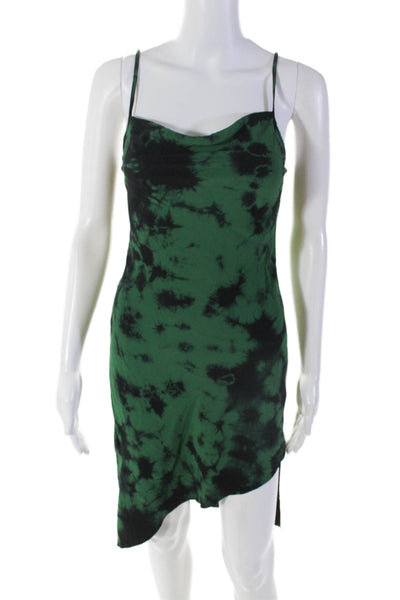 Amanda Uprichard Womens Square Neck Spaghetti Strap Slip On Dress Green Size P