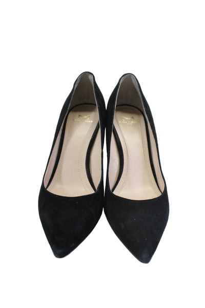 MARC FISHER LTD Womens Suede Textured Pointed Toe Block Heels Black Size 6M