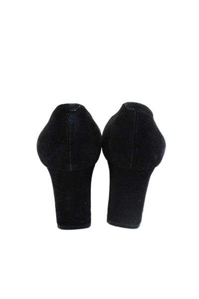 MARC FISHER LTD Womens Suede Textured Pointed Toe Block Heels Black Size 6M