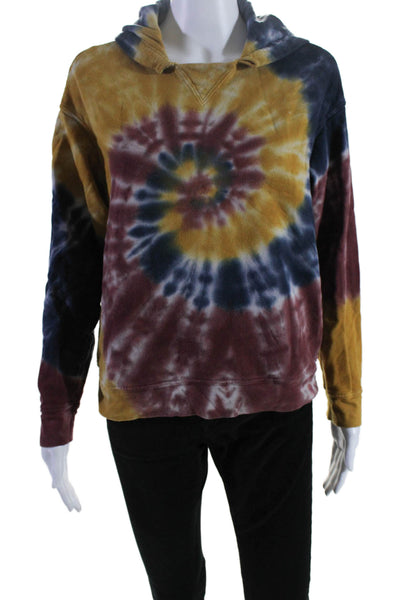 Stateside Womens Cotton Long Sleeve Hood Tie Dye Hoodie Orange Size XS