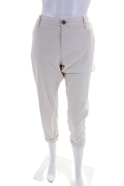 AG Adriano Goldschmied Womens Cotton Blend 4 Pocket Tapered Pants Pink Size 28R