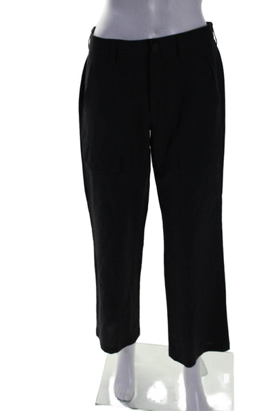 AX Armani Exchange Womens Wide Leg Stripe Zip Button Dress Pants Gray Size 26