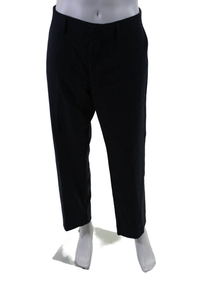 J Crew Men's Hook Closure Flat Front Straight Leg Dress Pants Navy Blue Size 36