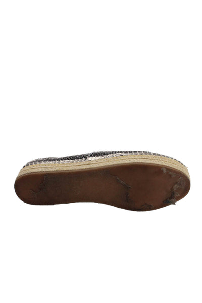 Steve Madden Womens Beaded Slide On Chopur Espadrille Flats Black Silver Size 10