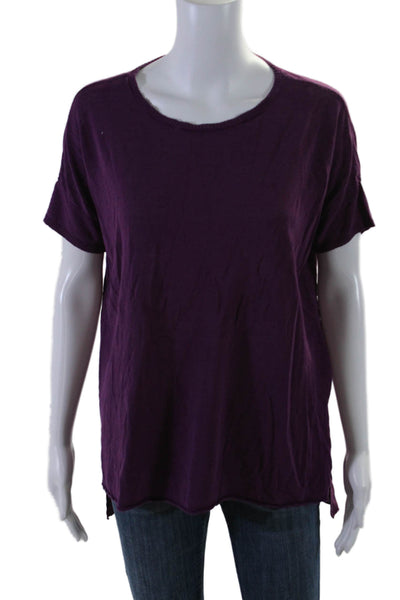 Eileen Fisher Womens Short Sleeves Crew Neck Sweater Purple Size Extra Small