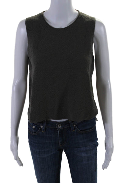 Eileen Fisher Womens Sleeveless Pullover Shell Sweater Gray Wool Size Large
