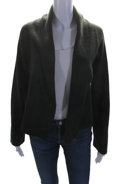 Cecile Jeffrey Womens Gray Cowl Neck One Button Cardigan Sweater Top Size S