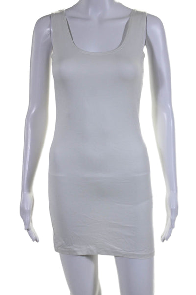A Nue Ligne Womens Sleeveless Scoop Neck Knit Mini Dress White Size Petite