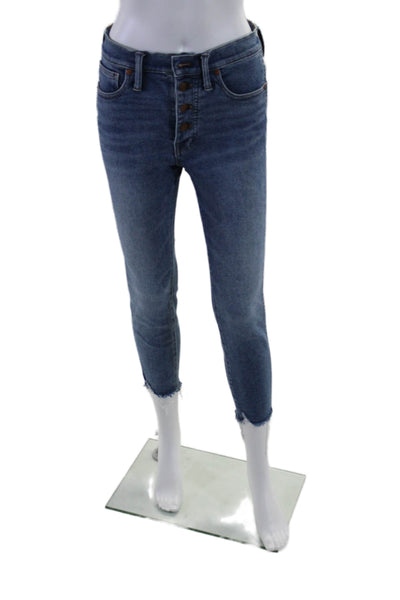 Madewell Womens Zipper Fly 10" High Rise Skinny Jeans Blue Denim Size 27