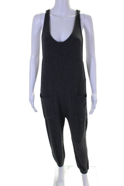 Spiritual Gangster Womens Gray Scoop Neck Sleeveless Overalls Size S