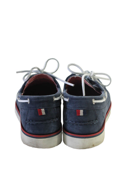 El Ganso Men's Round Toe Lace Up Leather Rubber Sole Shoes Blue Size 40