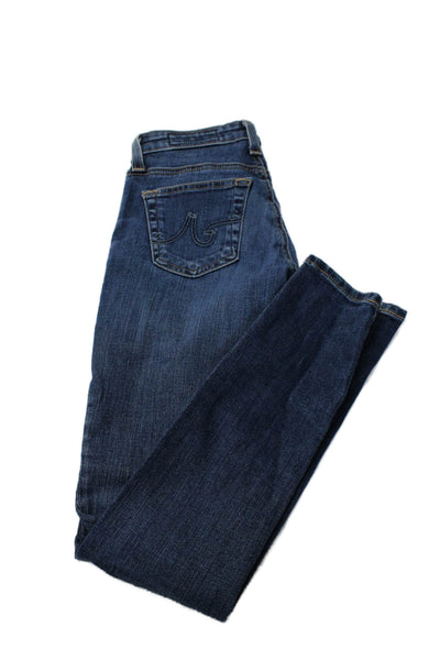 AG-ED Denim Womens Cotton Skinny Leg Patched Zipped Closure Jeans Blue Size 23