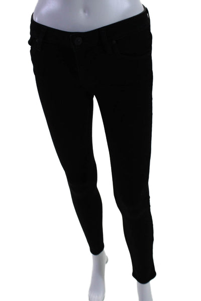 Hudson Womens Cotton Skinny Leg Basic Casual Zipped Buttoned Jeans Black Size 24