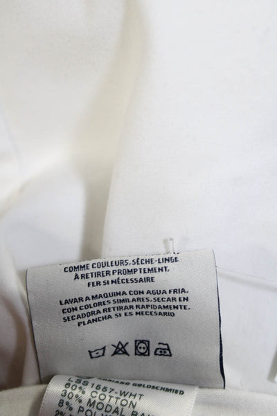 Adriano Goldschmied Womens Cotton Light Washed Leather Patch Jeans White Size 25