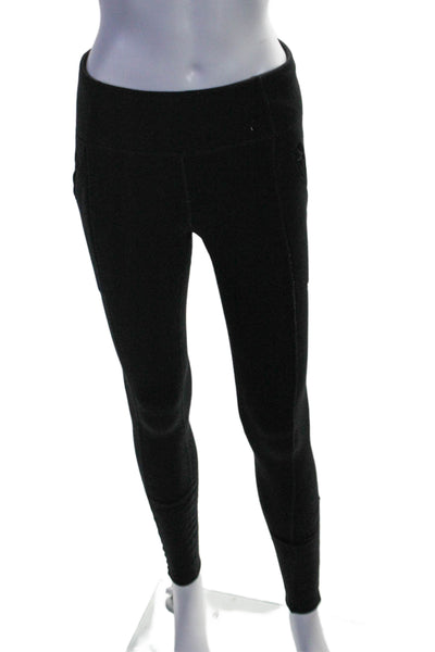 Athleta Womens Two Pocket Mid-Rise Skinny Activewear Pants Black Size XS