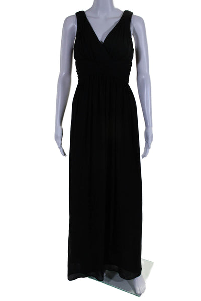 Donna Morgan Women's V-Neck Sleeveless Empire Waist Maxi Dress Black Size 2