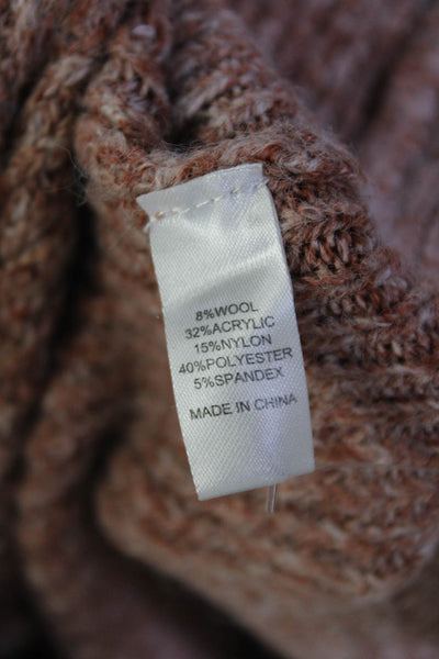 Central Park West Womens Four Button Ribbed Oversized Cardigan Sweater Brown XS