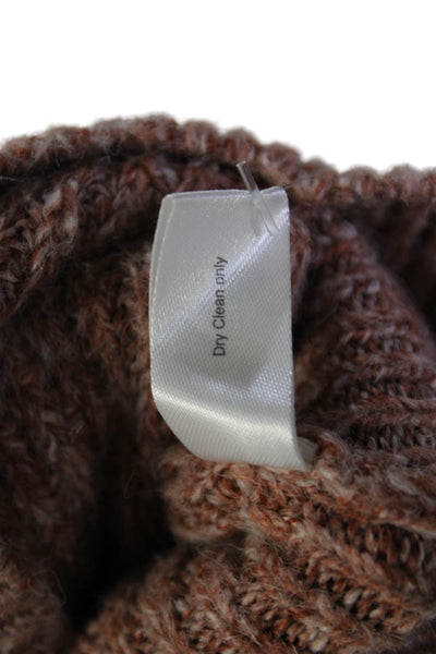 Central Park West Womens Four Button Ribbed Oversized Cardigan Sweater Brown XS