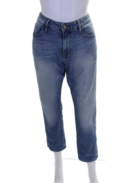 Frame Denim Womens Mid Rise Le Grand Garcon Skinny Leg Jeans Blue Size 28