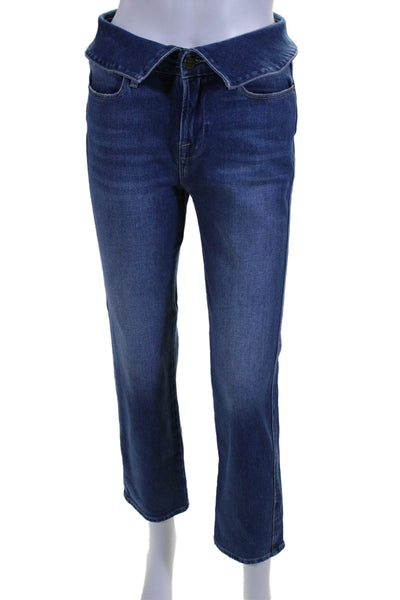 Frame Denim Womens Zipper Fly High Rise Straight Leg Jeans Blue Size 25
