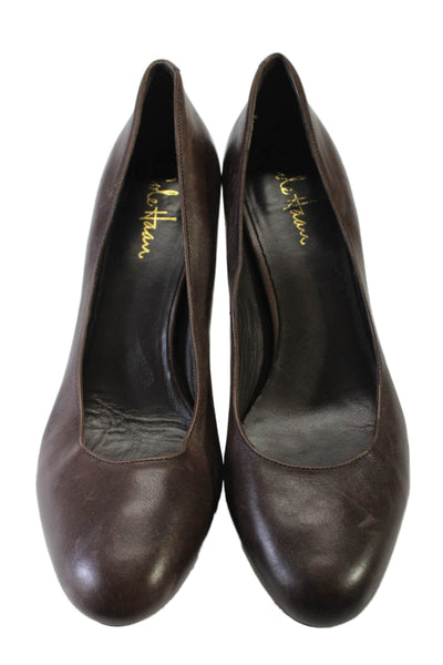 Cole Haan Womens Leather Round Toe Slip On Pumps Brown Size 8.5