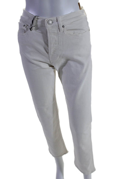 Jeanerica Women's High Waist Five Pockets Straight Leg Jeans Pants Cream Size 26