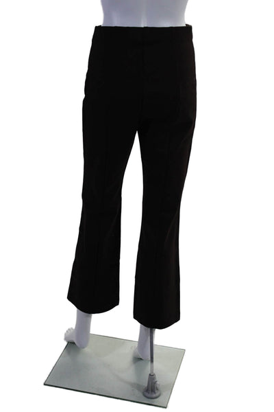 BR Womens Elastic Waistband High Rise Pleated Straight Leg Pants Brown Small