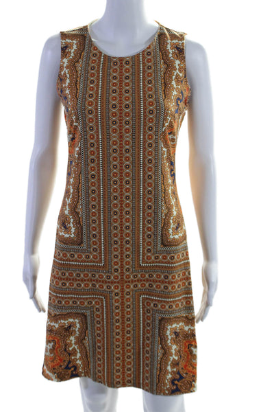 J. Mclaughlin Womens Graphic Geometric Sleeveless Dress Multicolored Size XS