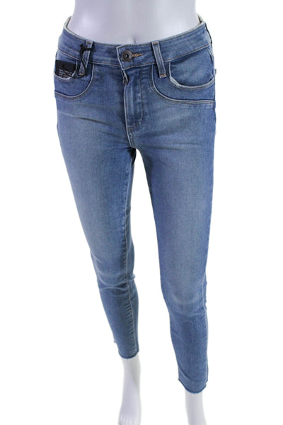 Paige Women's High Waist Medium Wash Five Pockets Skinny Denim Pants Size 25