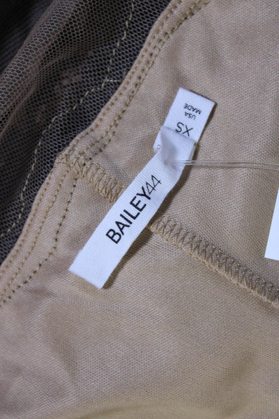 Bailey 44 Womens Brown Floral Lace Mesh Trim Sleeveless Bodycon Dress Size XS