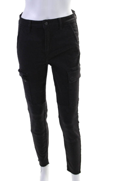 Favorite Daughter For Joes Womens Skinny Leg Cargo Jeans Black Cotton Size 26
