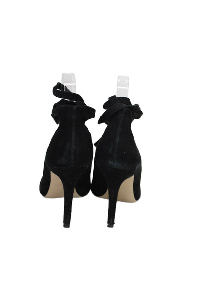 BCBGeneration Womens Suede Round Slip On Toe Lace Up Pumps Black Size 6