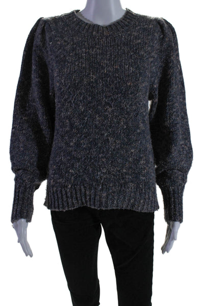 Madewell Womens Knitted Spotted Print Textured Thick Sweater Top Gray Size S