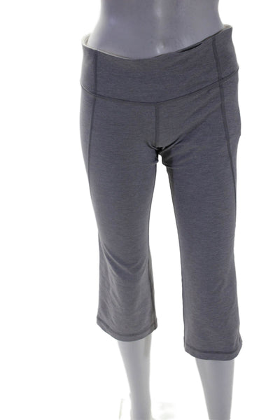 Lululemon Womens Elastic Waist Straight Leg Crop Athletic Leggings Gray Size M
