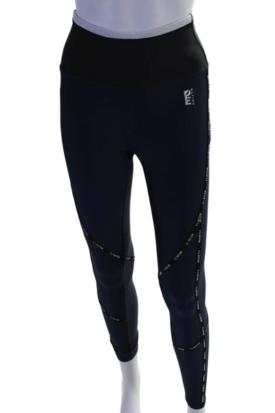 PE Nation Womens Pull On High Rise Leggings Navy Blue Black Size Extra Small