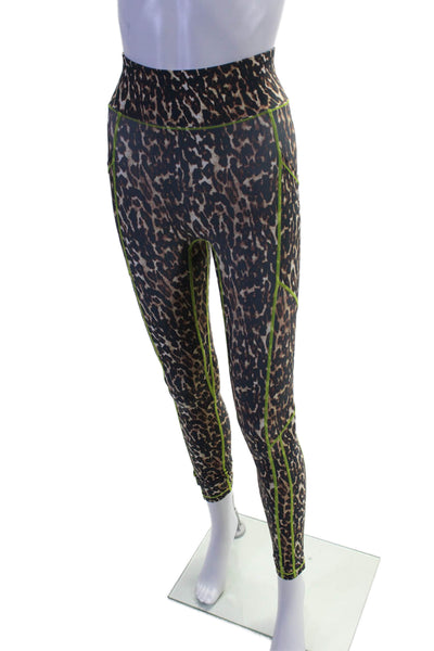 All Access Womens Animal Print High Rise Leggings Brown Black Size Extra Small