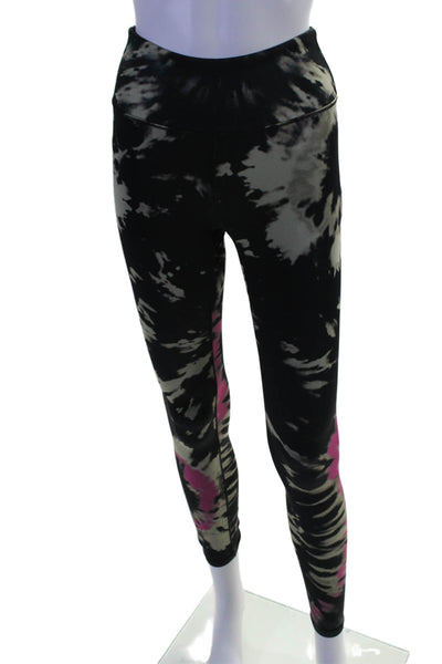 Noli Womens Tie Dye Print High Rise Leggings Black Beige Size Extra Small