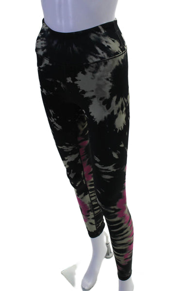 Noli Womens Tie Dye Print High Rise Leggings Black Beige Size Extra Small