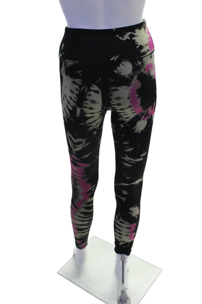 Noli Womens Tie Dye Print High Rise Leggings Black Beige Size Extra Small