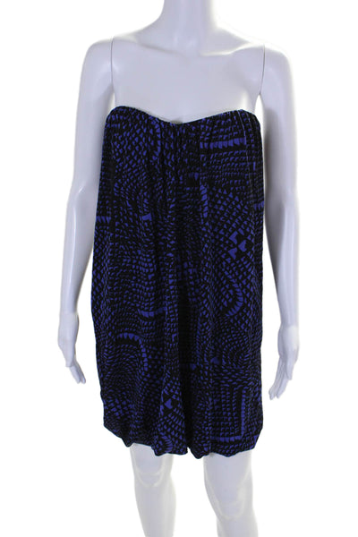 BCBG Max Azria Womens Abstract Print Bubble Dress Purple Black Size Medium