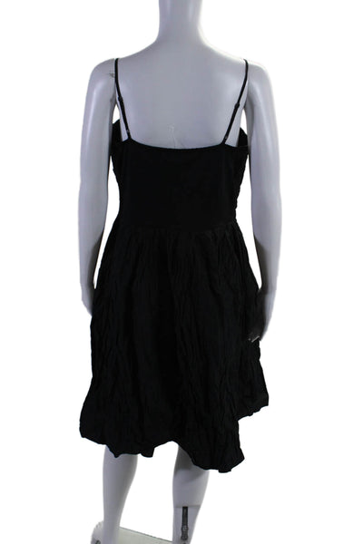 DKNY Womens Textured Sleeveless Criss Cross Zip A-line Dress Black Size 14